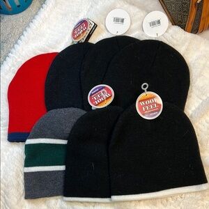 Magic Black and Red Knit Hats- 7 in total